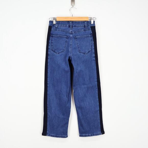 Universal Standard Mira Side Stripe Cropped Jeans Dark Indigo Blue Size 00 NWOT - Picture 4 of 7